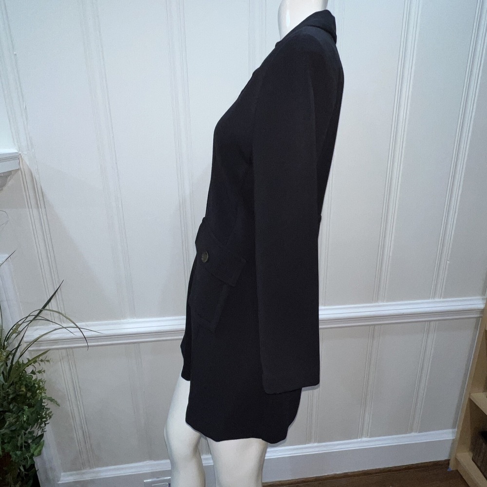 CAbi Black Long Button Coat #190 Womens Size 6 - Picture 4 of 8
